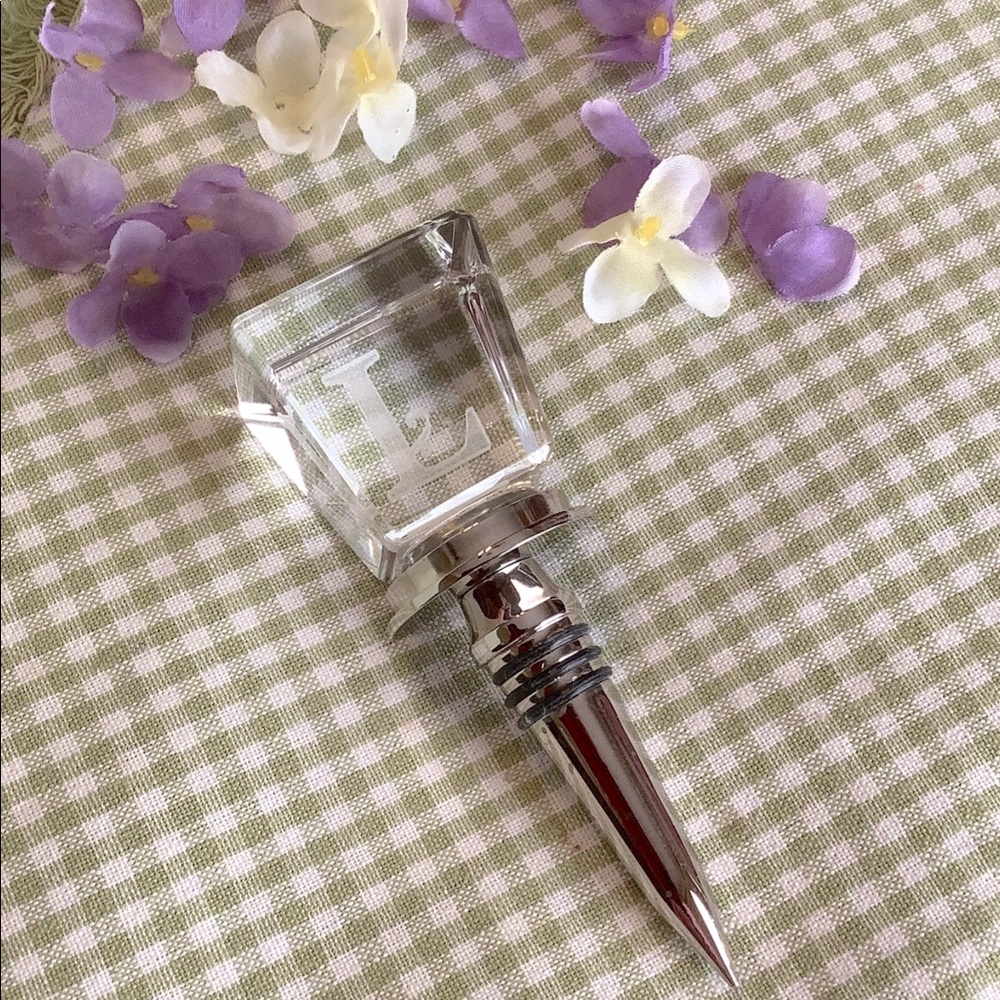 Crystal Wine Stopper Initial L